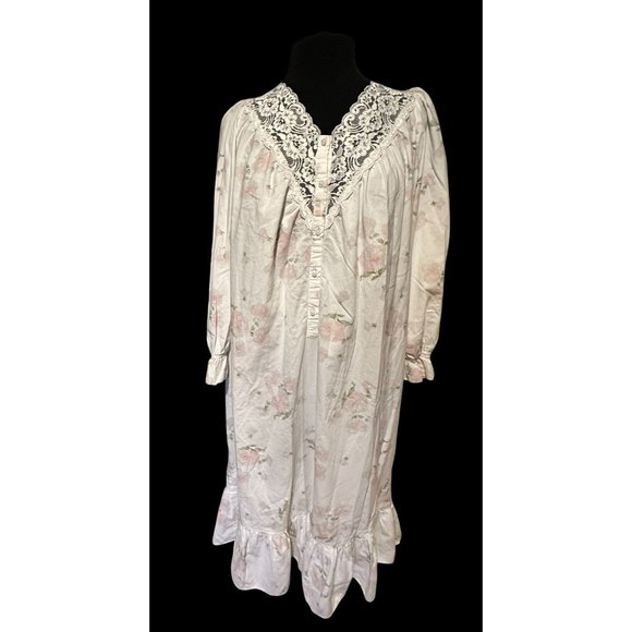 Victoria's Secret Vintage 1980's Prairie Lace Floral Night Gown Size Small #50